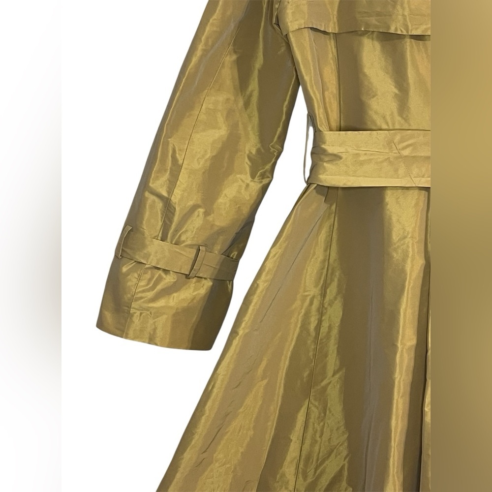 BURBERRY LONDON McKayla Metallic Gold Trench Coat Belted UK 6 / US 4 - Picture 9 of 16